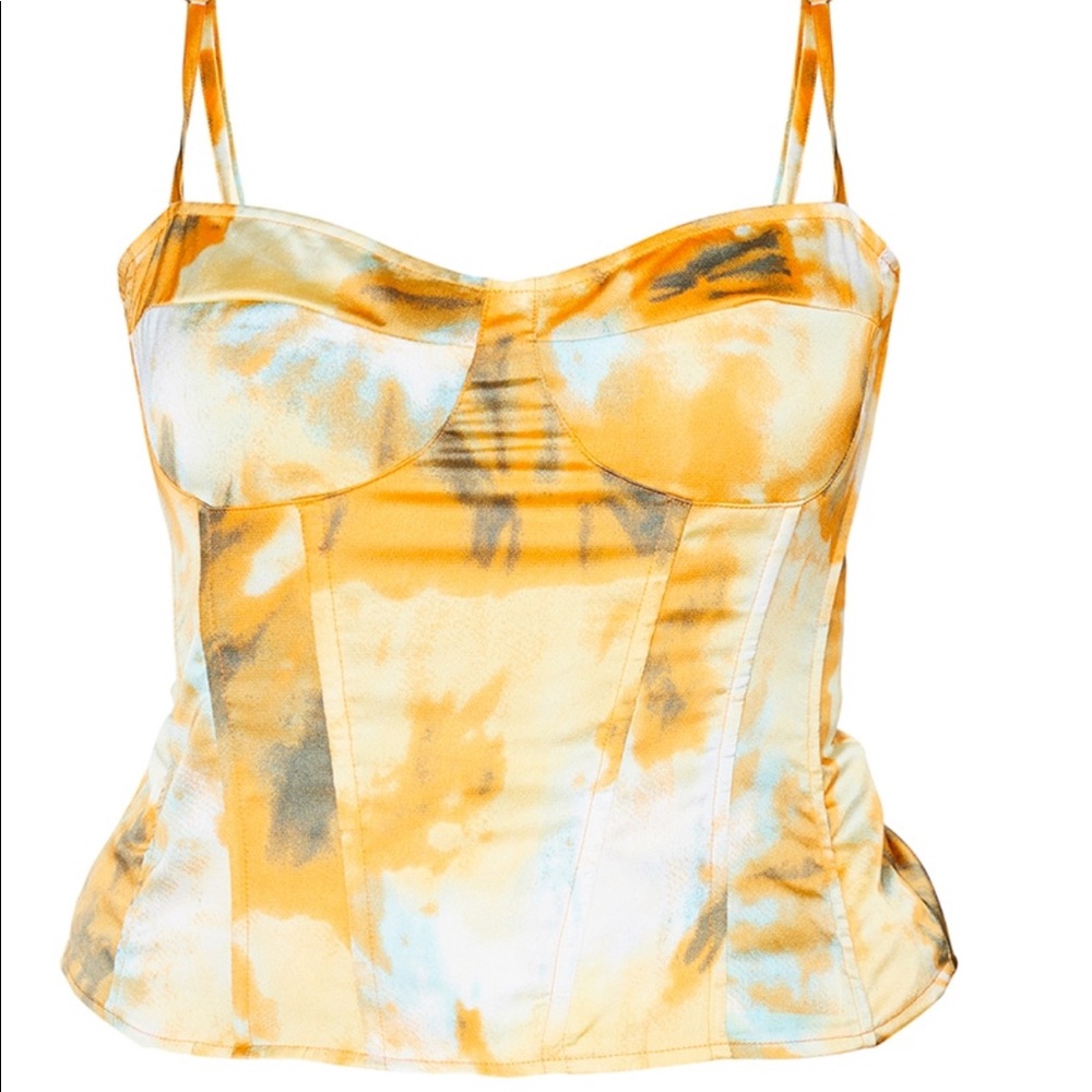 Orange tie dye corset top